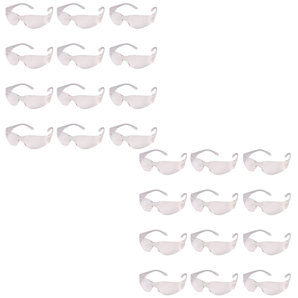 US 12 PAIR Protective Safety Glasses Clear Lens Work UV Lot of 12