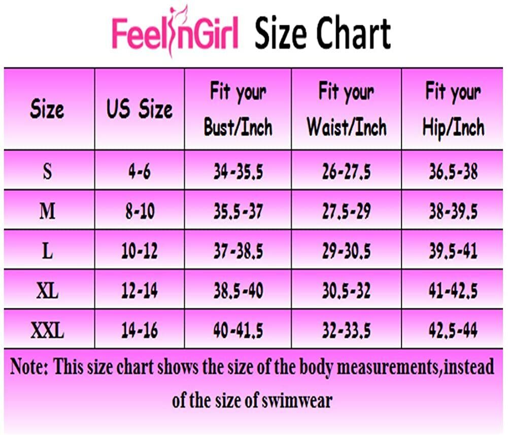 FeelinGirl Women's Stripe Padded Push up High Waist Bikini Halter Strap Swimsuit