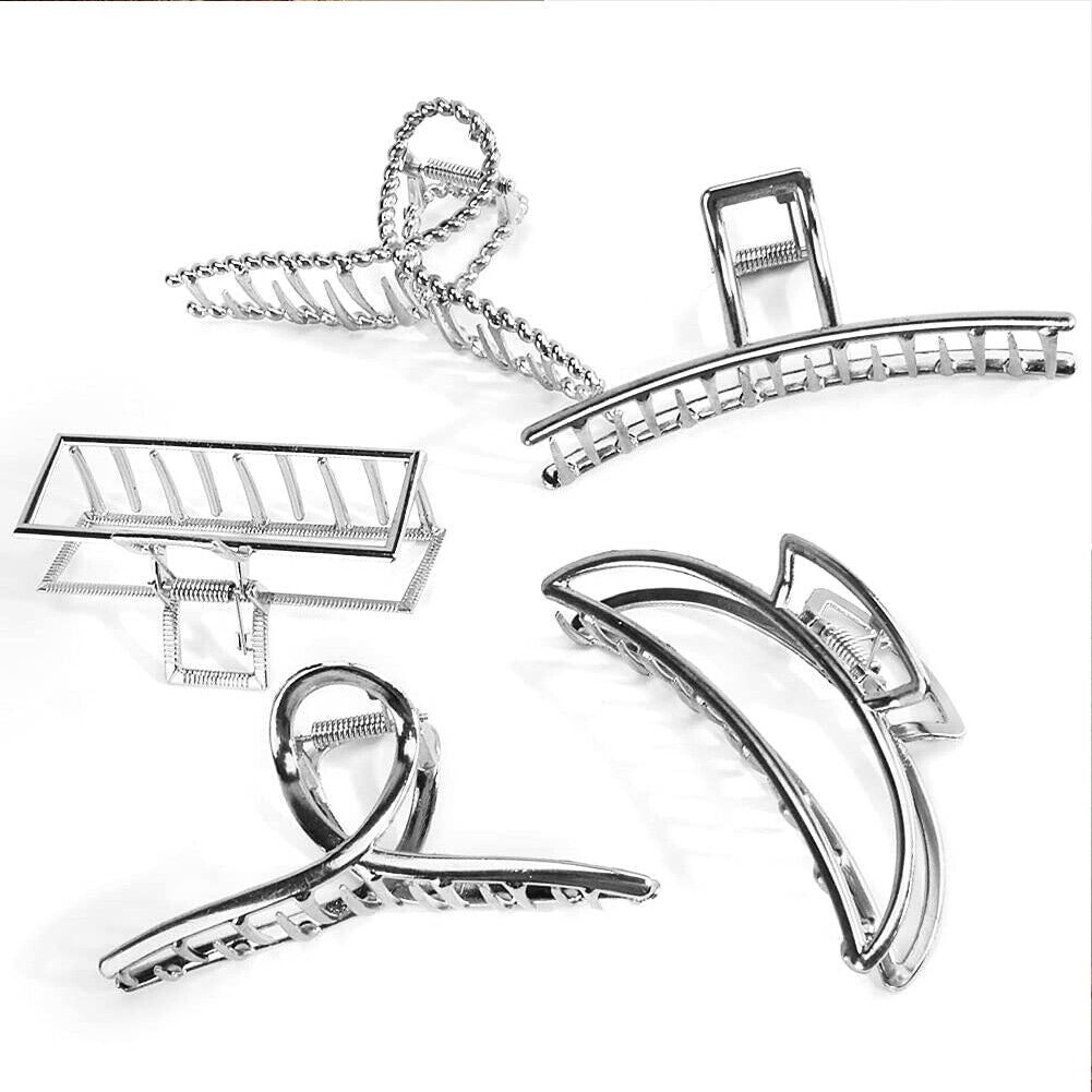 US 5-10 Pack Metal Jumbo Hair Claw Clip Large Strong Hold for Thick Hair Nonslip