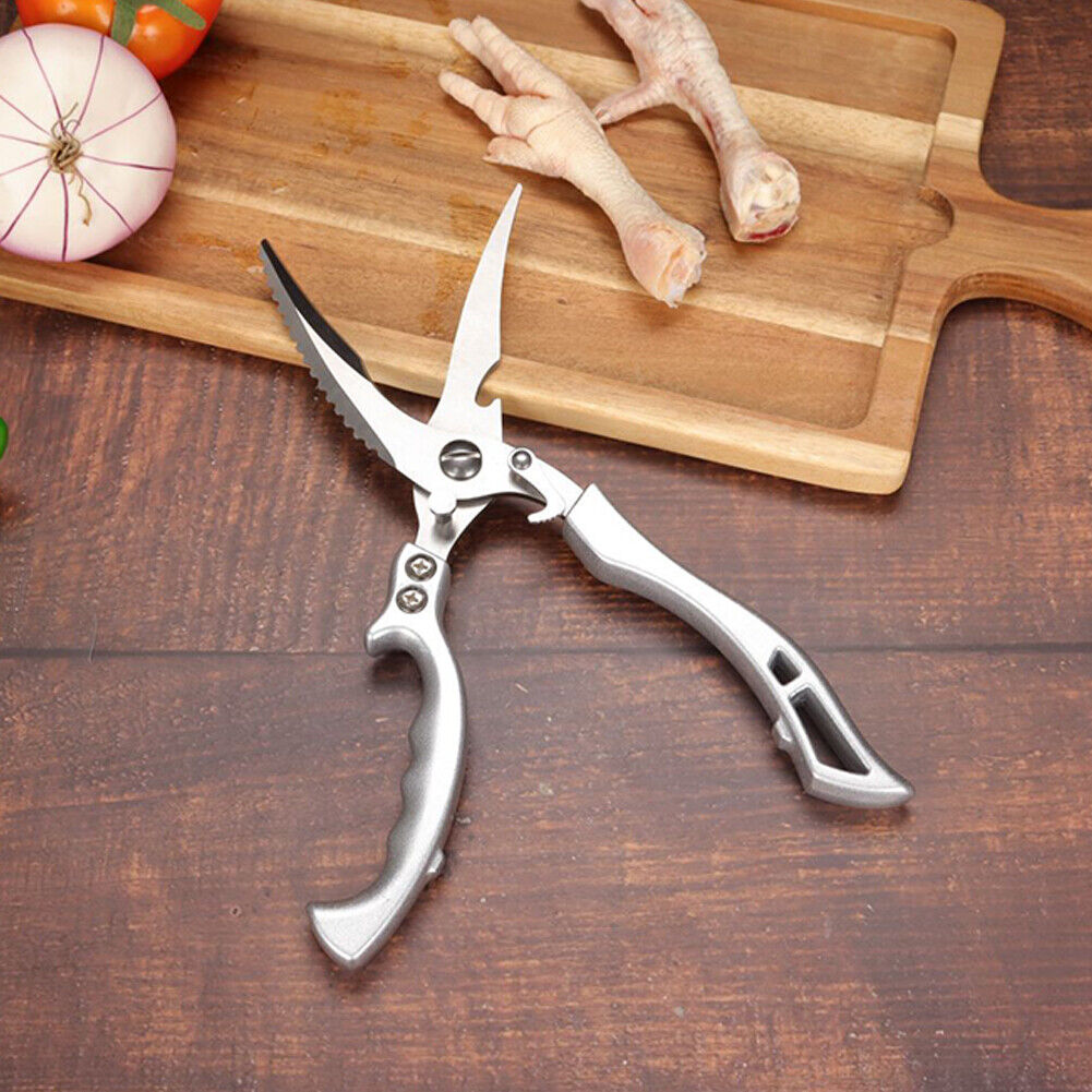US 1-2 Pack Stainless Steel Kitchen Shears Heavy Duty Scissors Fish Chicken Bone