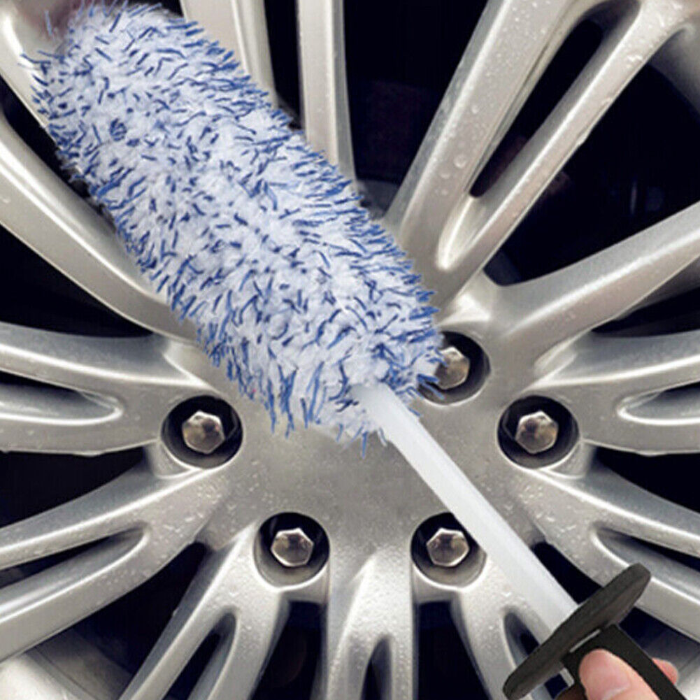US 1-2 Pcs Microfiber Car Alloy Wheel Cleaning Brush Tire Soft Bristle Cleaner