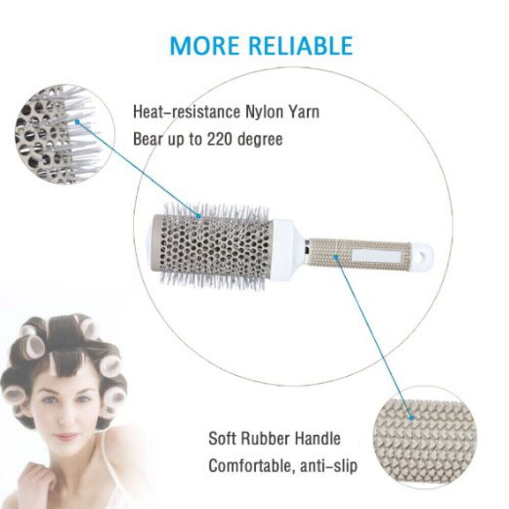 US 1-2 Pack 2'' Hair Brush Nano Thermal Ceramic Ionic Round Barrel Comb Styling