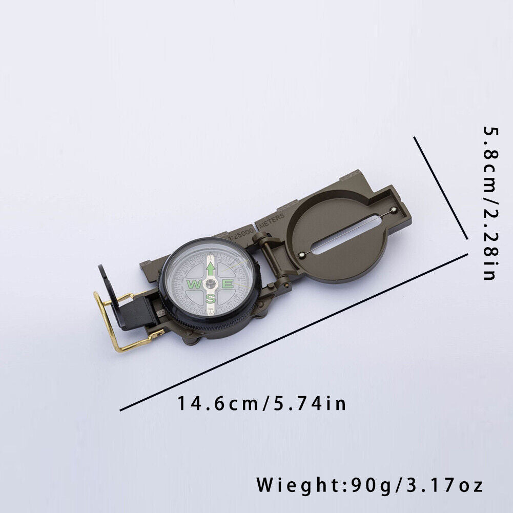 US 1-2 Pack Metal Pocket Army Style Compass Military Outdoor Adjustable luminous