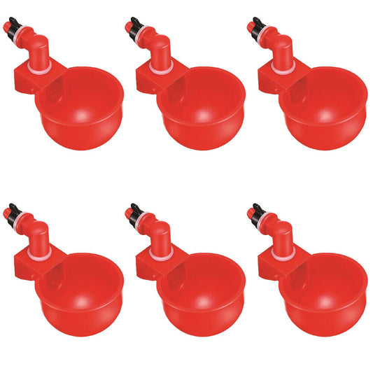 US 6-12 Pc Poultry Water Cup Chicken Feeder Duck Turkey Rabbit Automatic Filling