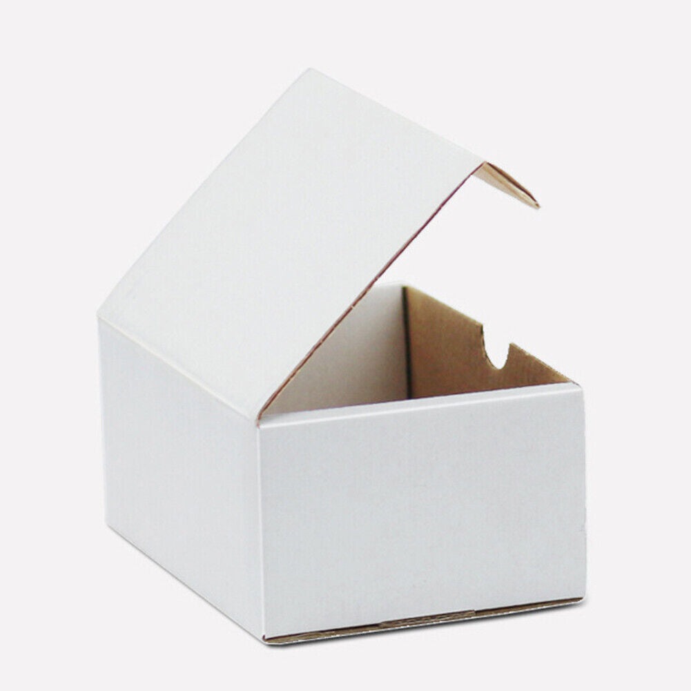 US 100Pc White Cardboard Paper Box Mailing Packing Shipping Box Corrugated 6x4x3