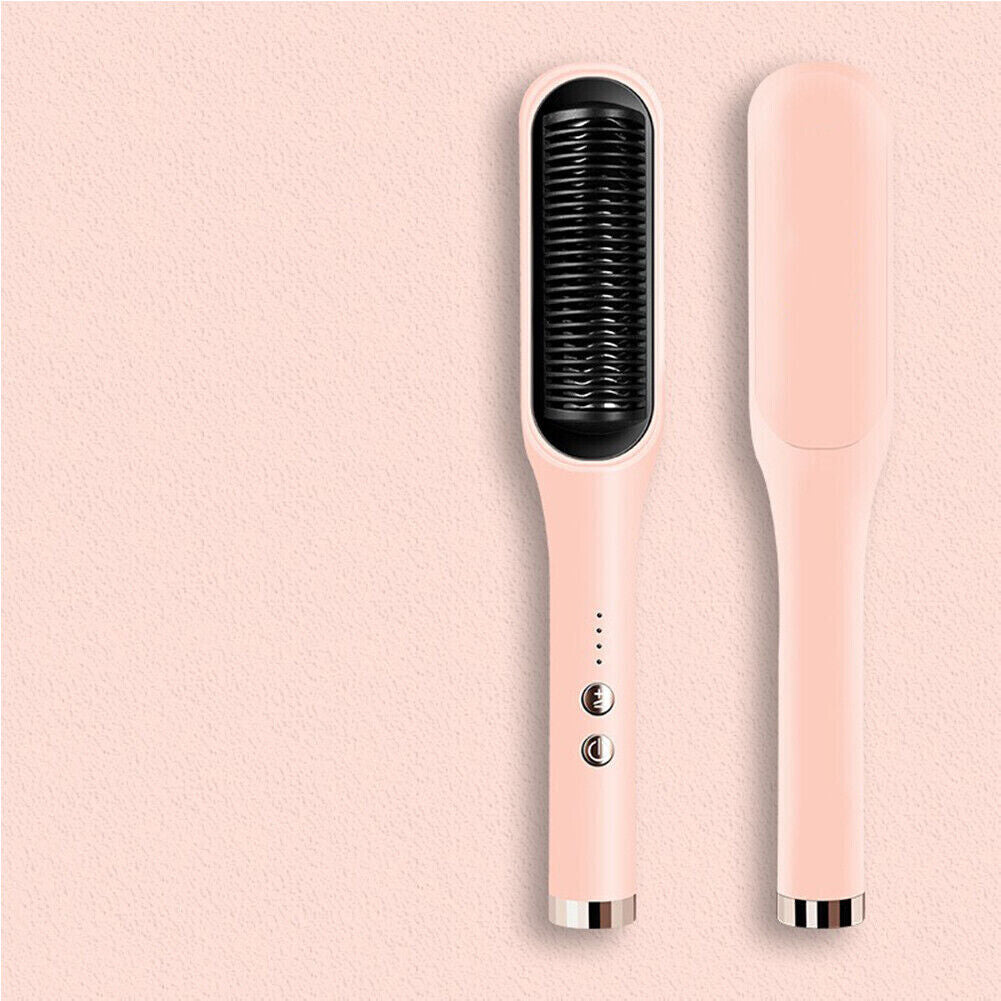 US Hair Straightener Comb Pro Electric Beard Straightening Heat Hot Comb Press