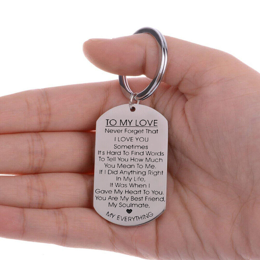 US 1-2 Pack Valentine's Day Gift For Girlfriend Wife Keychain & Necklace To Tag