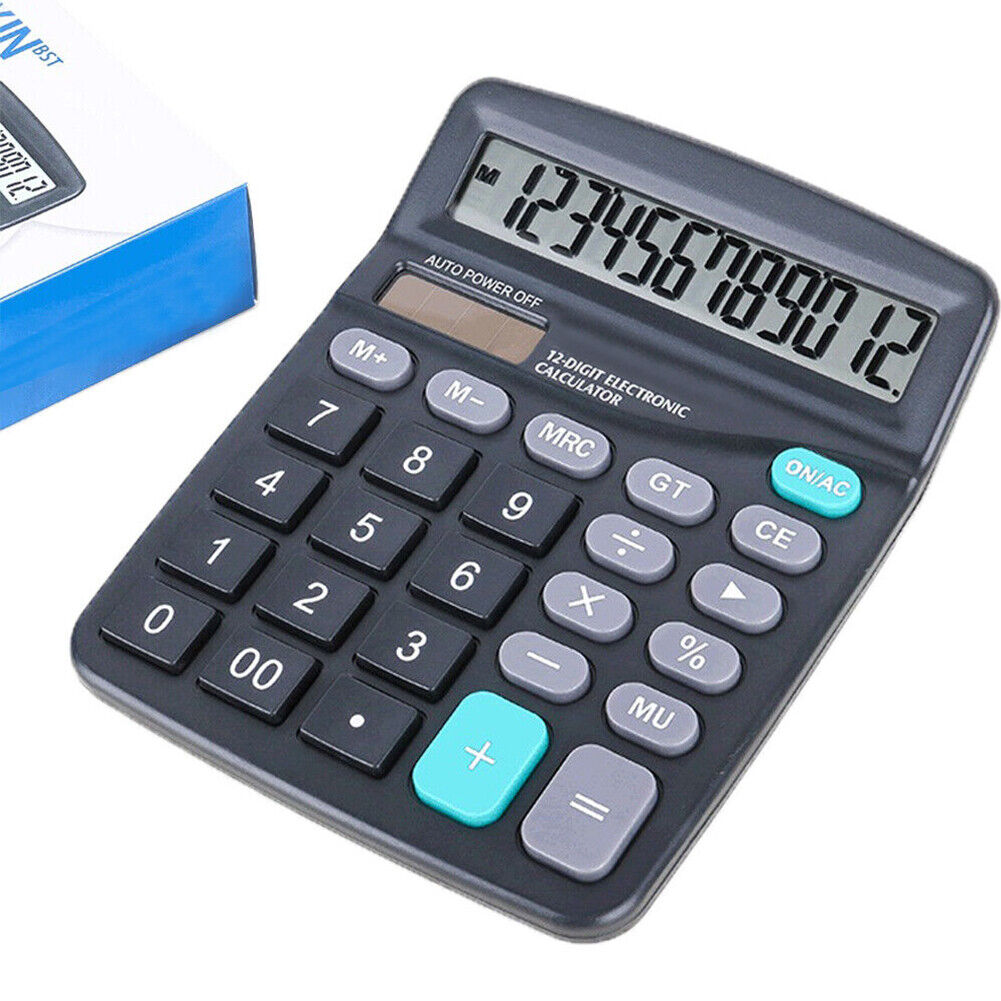 US 2-4 Pc Standard Function Calculators Large LCD Sensitive Button Solar Battery