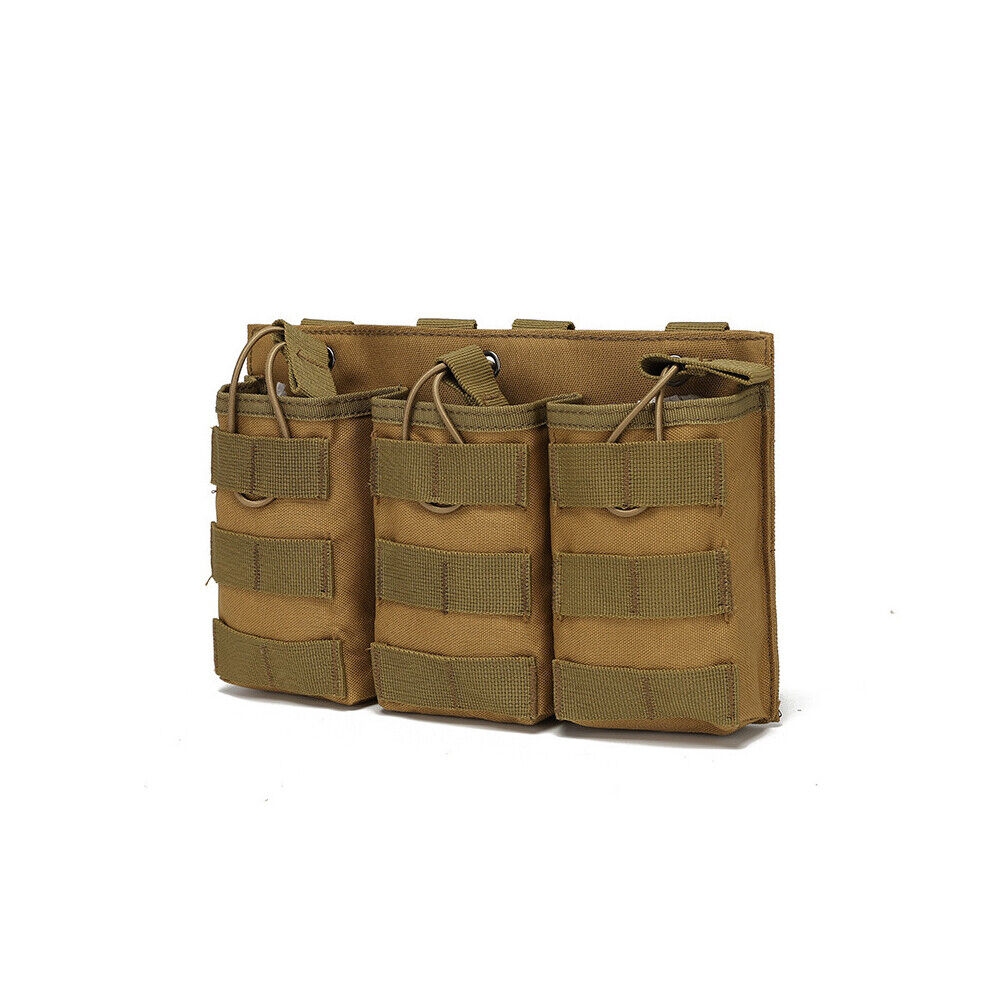 US Tactical Molle Triple Magazine Pouch Nylon Open 5.56 .223 Rifle Mag Holder