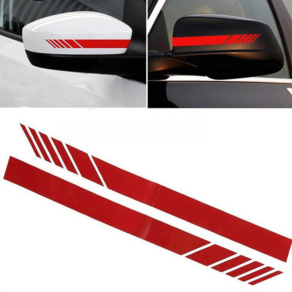 US 2-4 Pair Car Rear View Mirror Sticker Decor Vehicle Reflect Side Decal Stripe