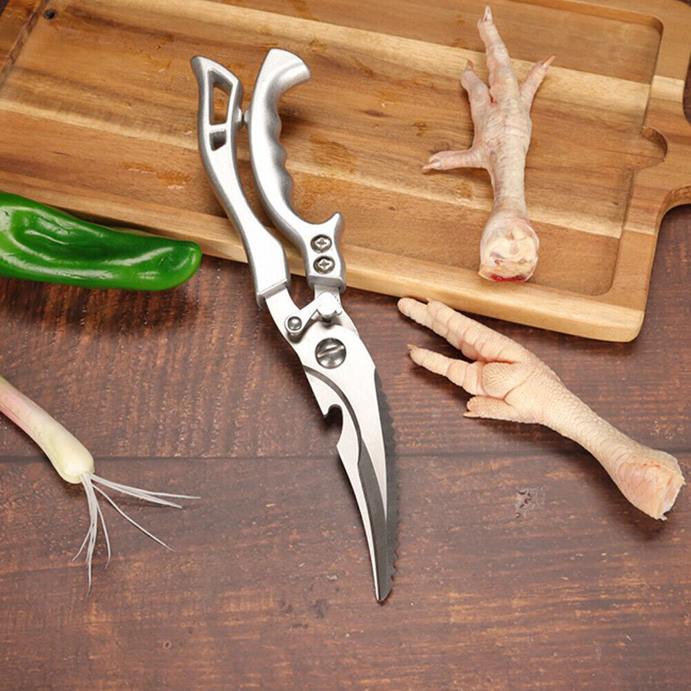 US 1-2 Pack Stainless Steel Kitchen Shears Heavy Duty Scissors Fish Chicken Bone