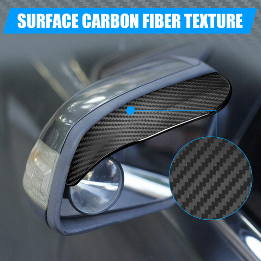 US 2-4 Rear View Side Mirror Rain Sun Visor Smoke Eyebrow Guard Carbon Fiber Car