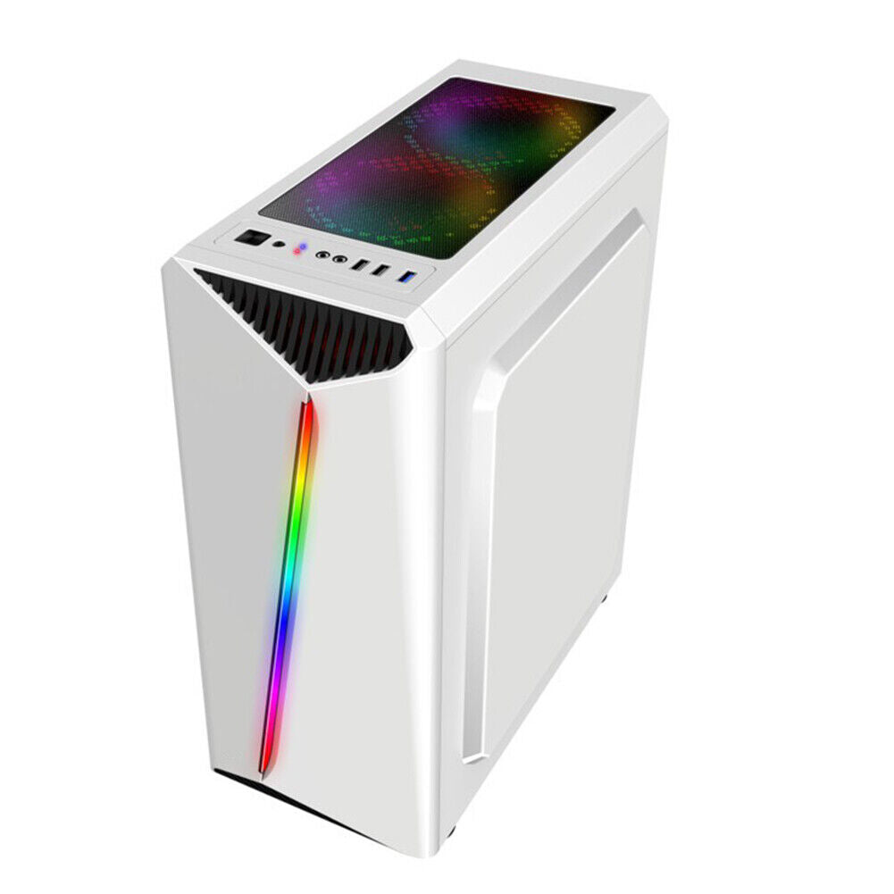 US ATX/MATX/ITX Mid Tower Case Side Panel Black White PC Gaming Computer Case