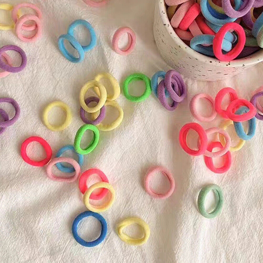 US 200-400 Pcs Elastic Hair Ties Band Rope Ponytail Scrunchies Hair Holder Girls