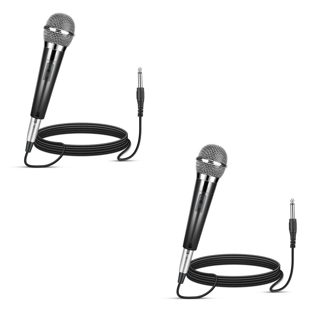 US 1~2 Pack 10Ft Wired Handheld Dynamic Microphone 1/4" Mic Party Speech Karaoke