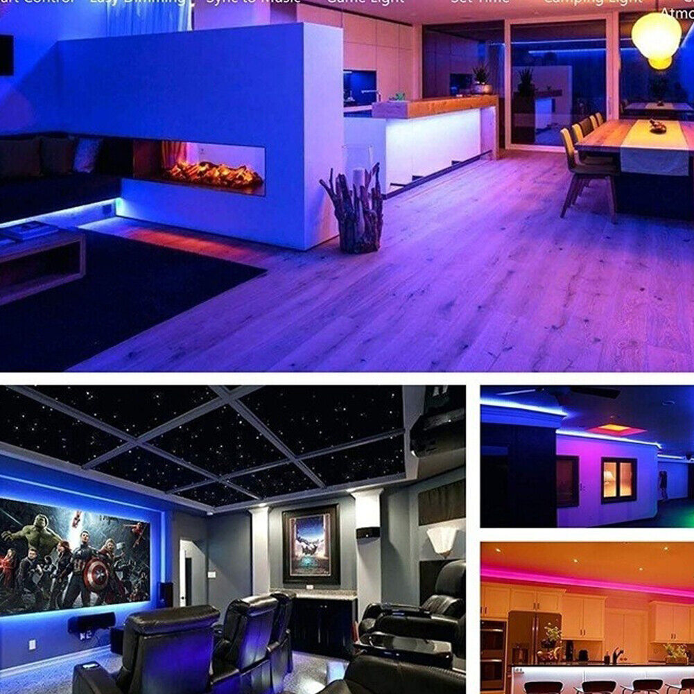 US 10-36 ft LED Strip Lights 5050 RGB Music Sync Bluetooth Room Light