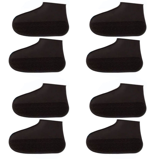 US 4-8 Pc Non-Slip Water Resistant Overshoes Silicone Rubber Rain Shoe Protector