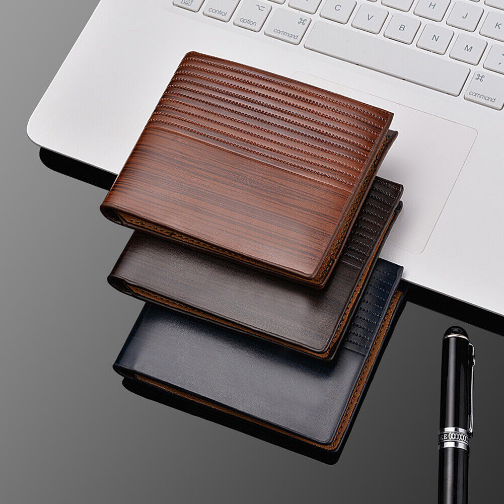 US 1-2 Pcs Men Bifold Leather Credit ID Card Holder Wallet Billfold Purse Clutch