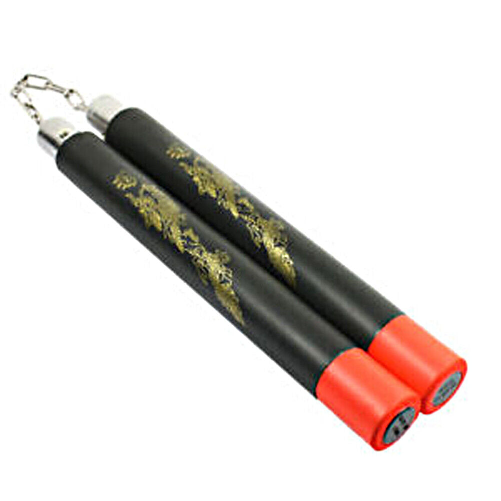 US 1-2 Pack Nunchucks Safe Foam Sponge Training Beginner Practice Dragon Pattern