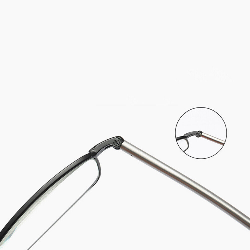 US 3Pc Read Fold Metal Compact Anti-Blue Light Reading GlassesWith Carrying Case