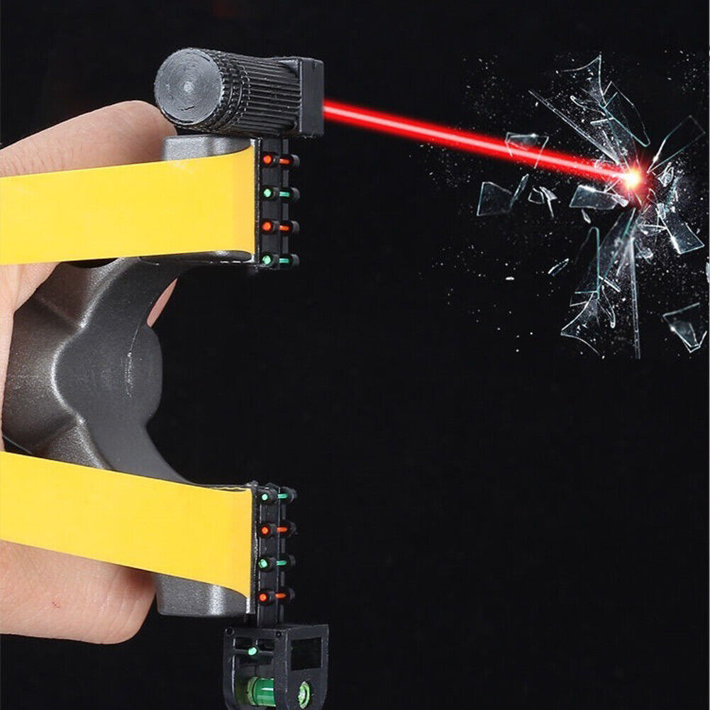 US 2-4 Pcs Professional Catapult Laser Slingshot Hunting Rubber Aim Point Target