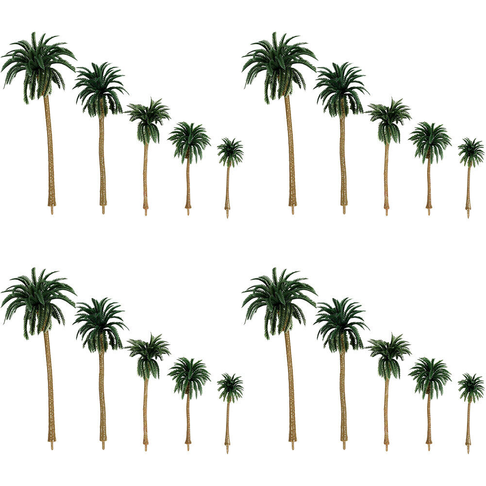 US 20-40 Pc Miniature Model Palm Trees for Dioramas, DIY Crafts 5 Sizes