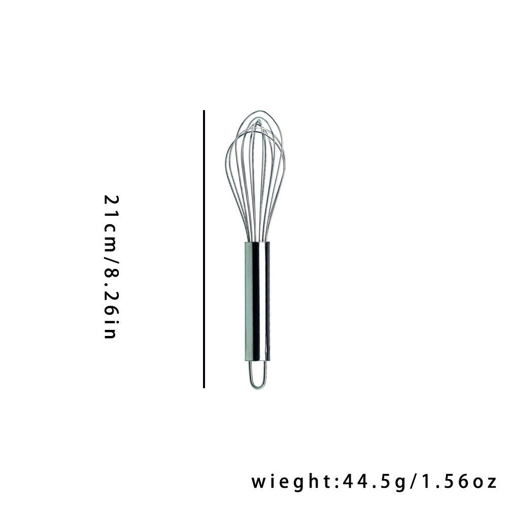US 3-6 Pcs STAINLESS STEEL BALLOON WIRE WHISK WHIP MIX STIR BEAT 8/10/12 inch