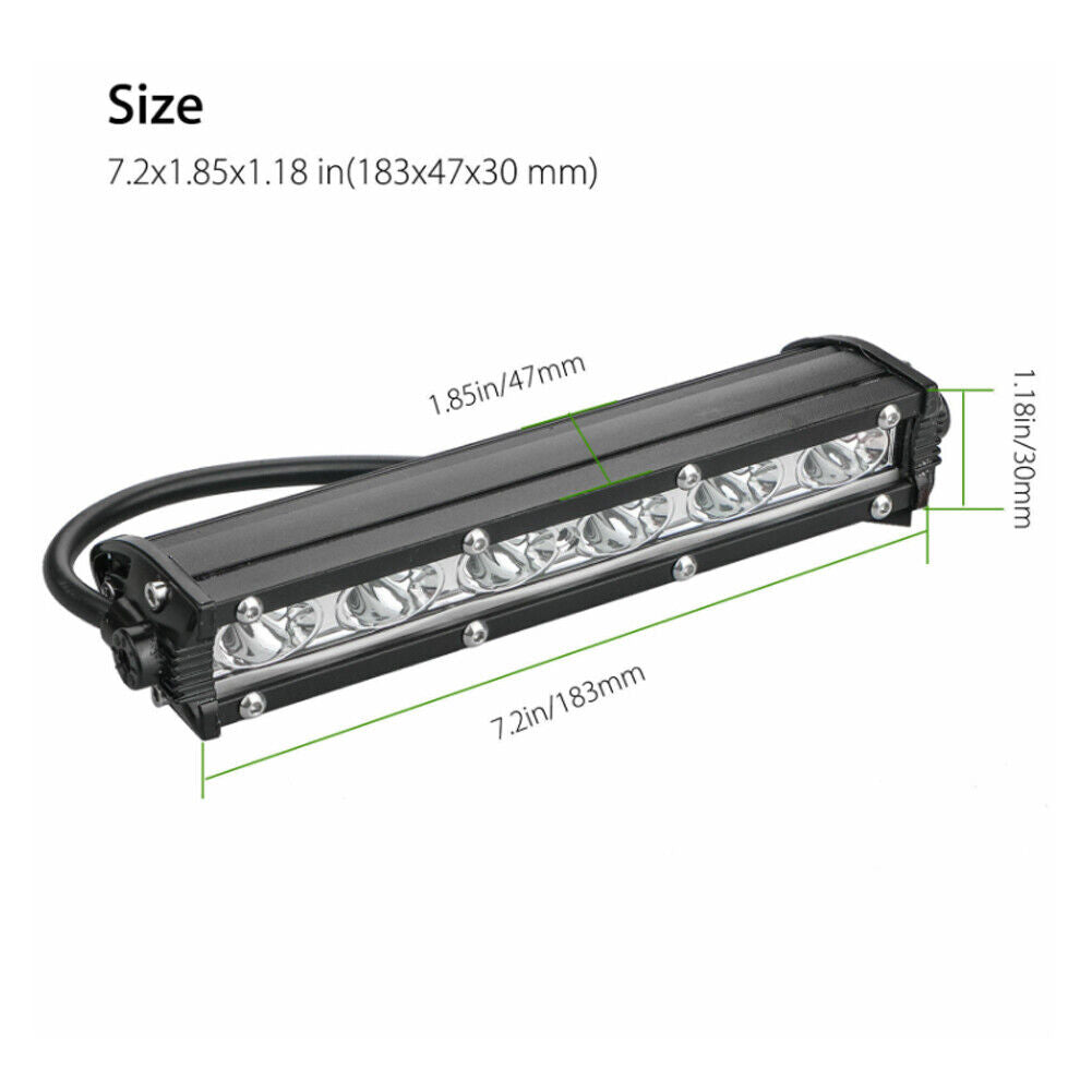 US 2-4 Pack 7" 18W LED Light Bar Fog Flood Pod Offroad Work Lighting Driving SUV