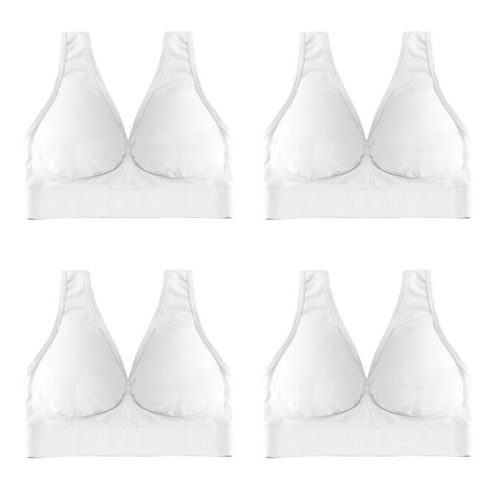 US 2~4 Pack Women's Padded Sports Bra High Impact Seamless Bralette Plus Size