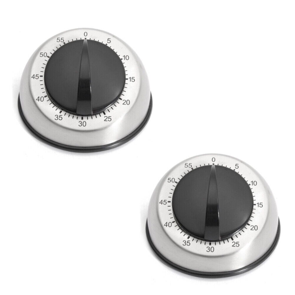 US 1-2 Pc Long Ring Bell Alarm Loud 60-Minute Kitchen Cooking Wind Up Timer