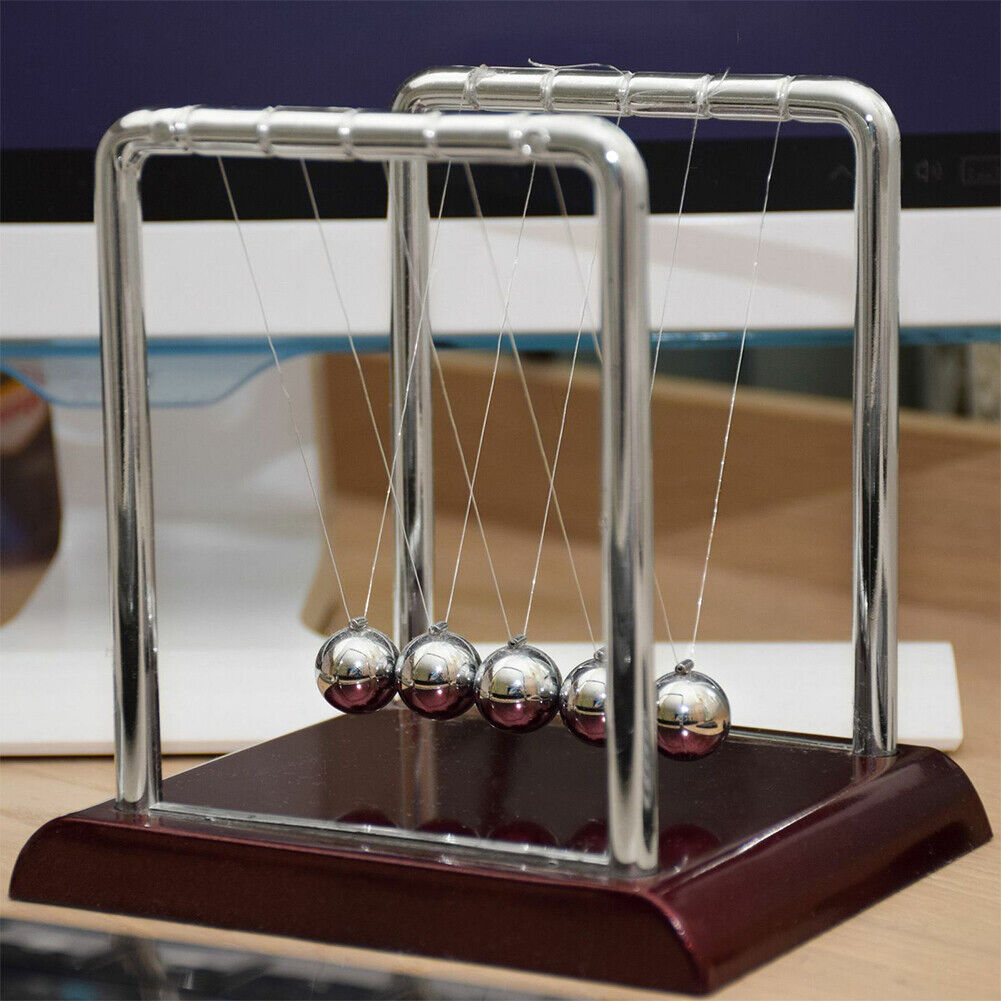 US 1-2 Pack Finetons Cradle Pendulum Motion Desk Swinging Kinetic Balls 7 x 6 In