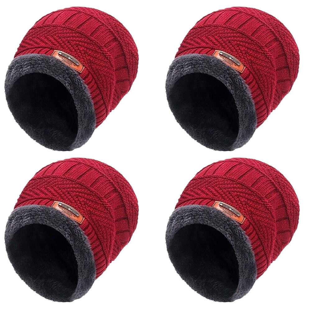 US 2-4 Pack Men Women Winter Baggy Slouchy Knit Warm Beanie Hat Scarf Set Skull