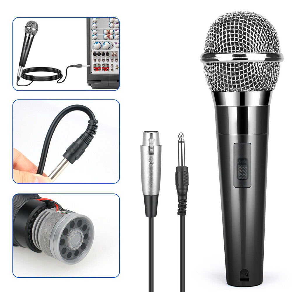 US 1~2 Pack 10Ft Wired Handheld Dynamic Microphone 1/4" Mic Party Speech Karaoke