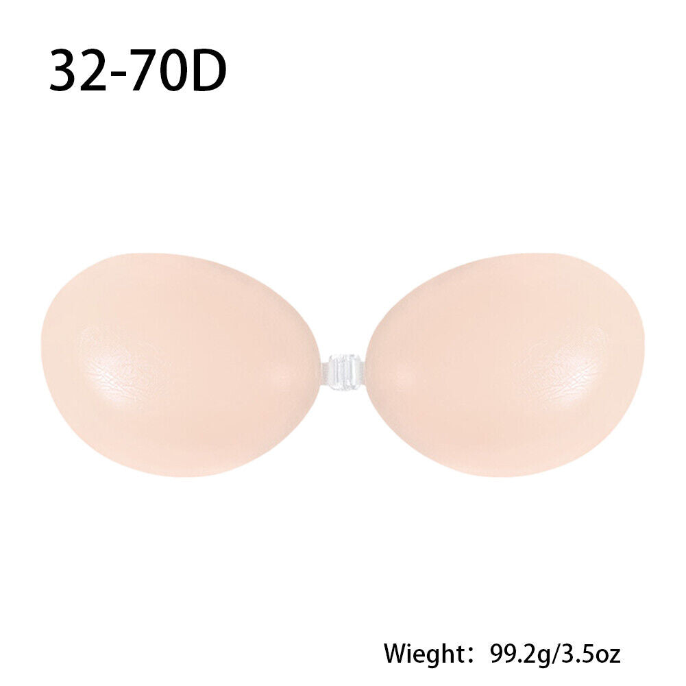 US 1-2 Pack Silicone Self-Adhesive Stick On Gel Push Up Strapless Invisible Bras