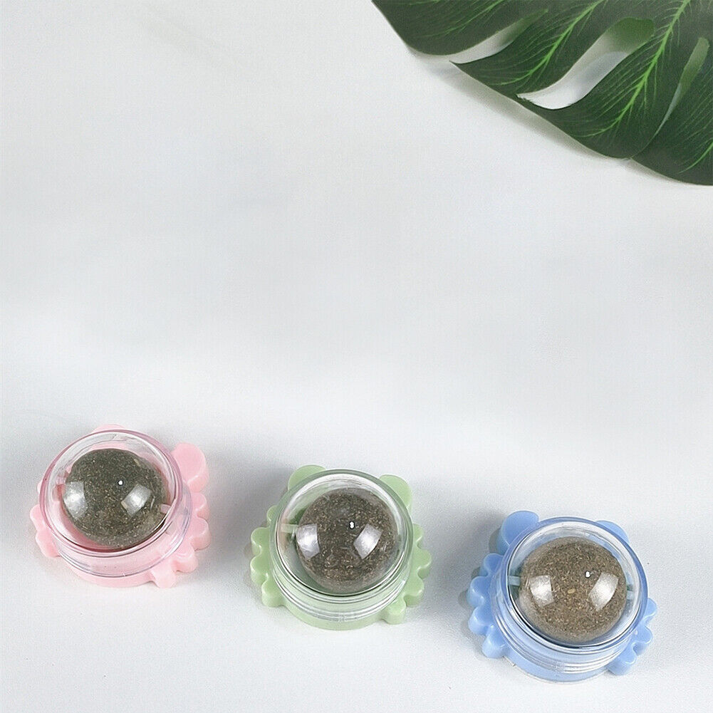US 1-2 Pack Edible Cat Nip Ball Products Kitty Chew Rotatable Interactive Kitten