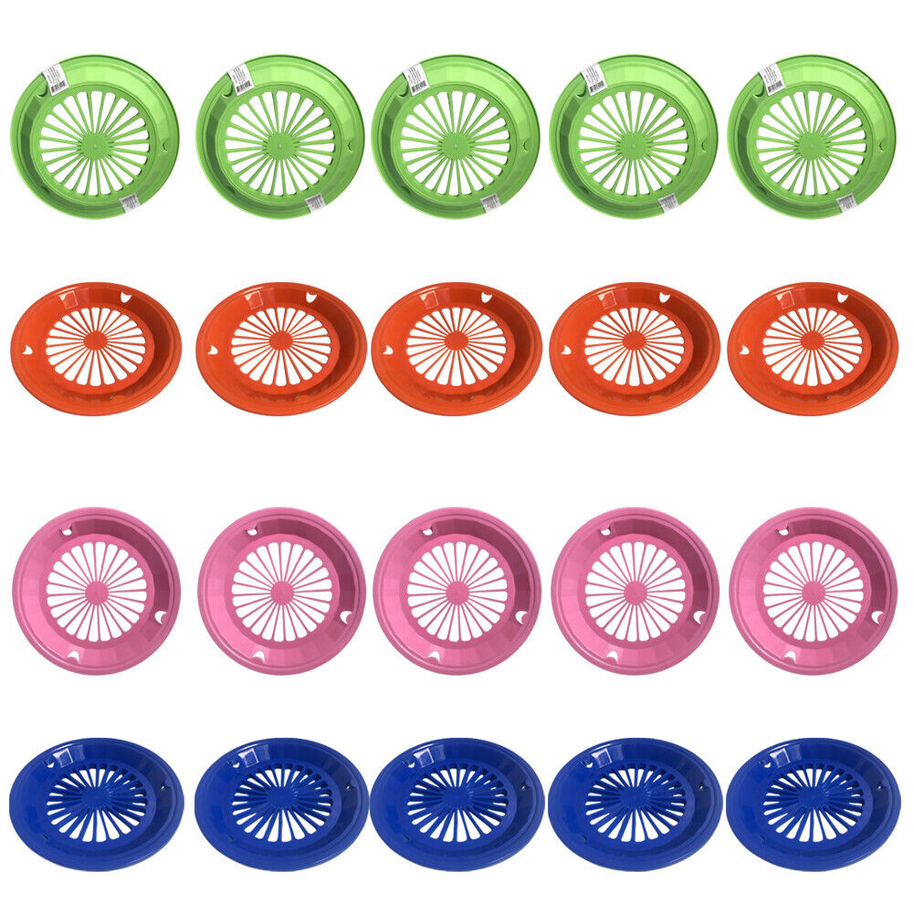 US 20-40 Pack Plastic Paper Plate Holders, Picnic Supplies, 4 Colors 10 Inches
