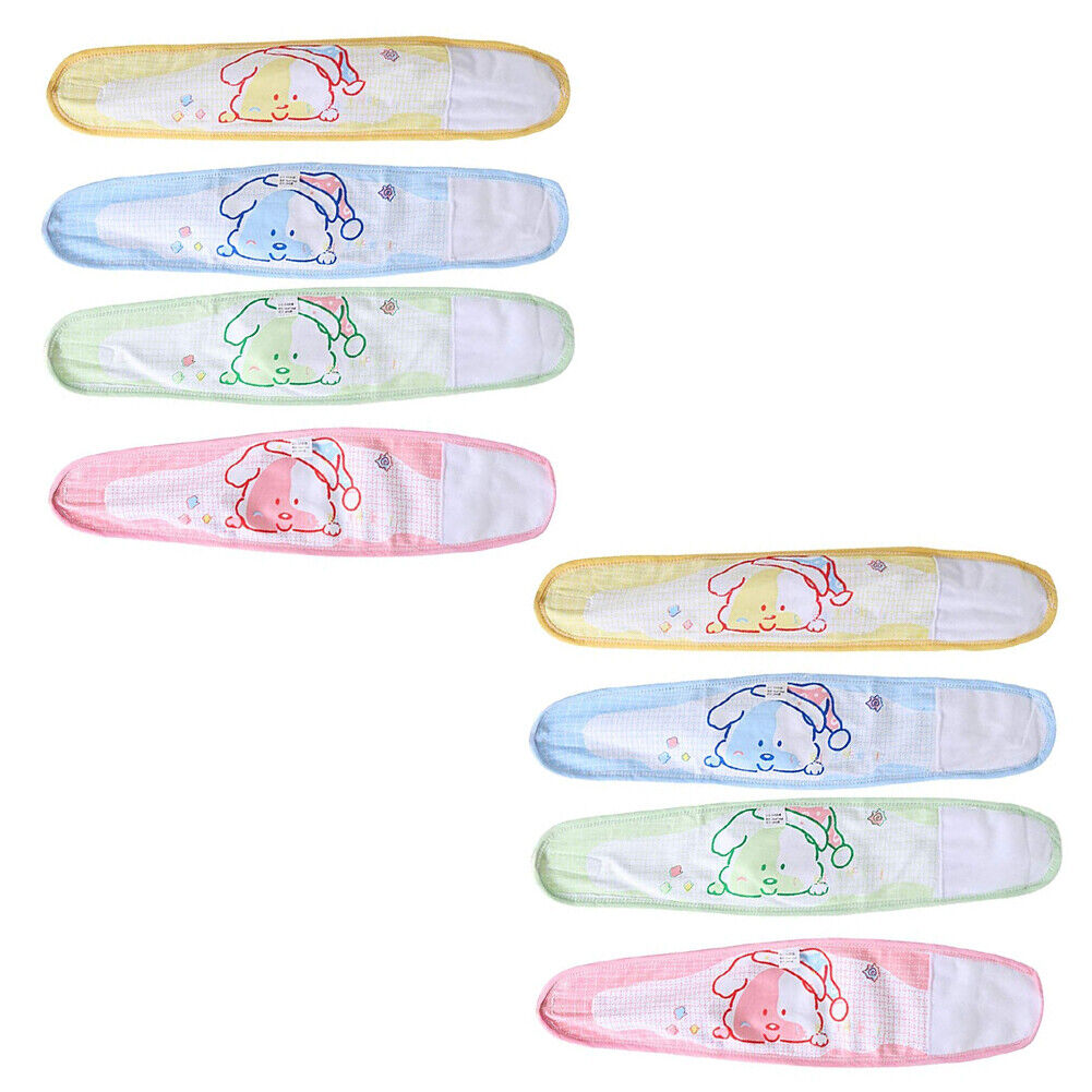 US 4Pc Baby Infant Umbilical Cord Belly Band Cartoon Cotton Soft Belly Protector