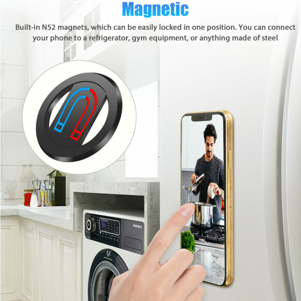 US 2-4 Pcs Phone Ring Holder 360 Degree Rotation Finger Stand Car Magnetic Mount
