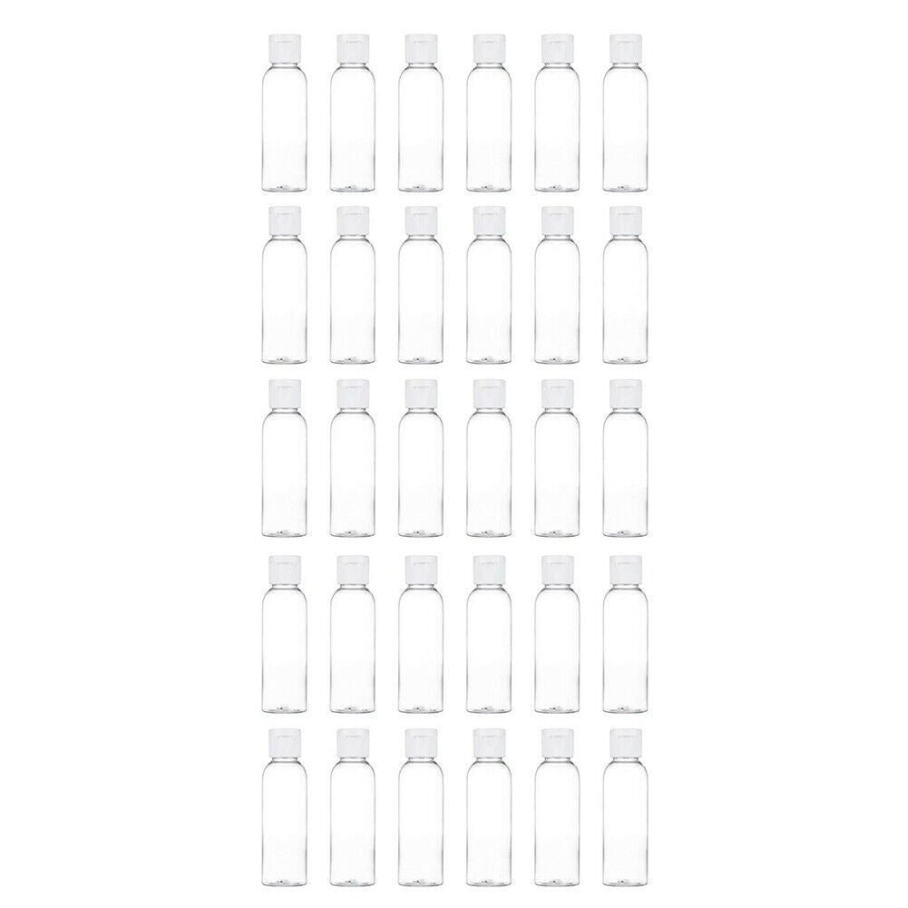 US 30-60 Pcs 2 Oz Plastic Empty Toiletry Bottles Containers Travel Essential Oil