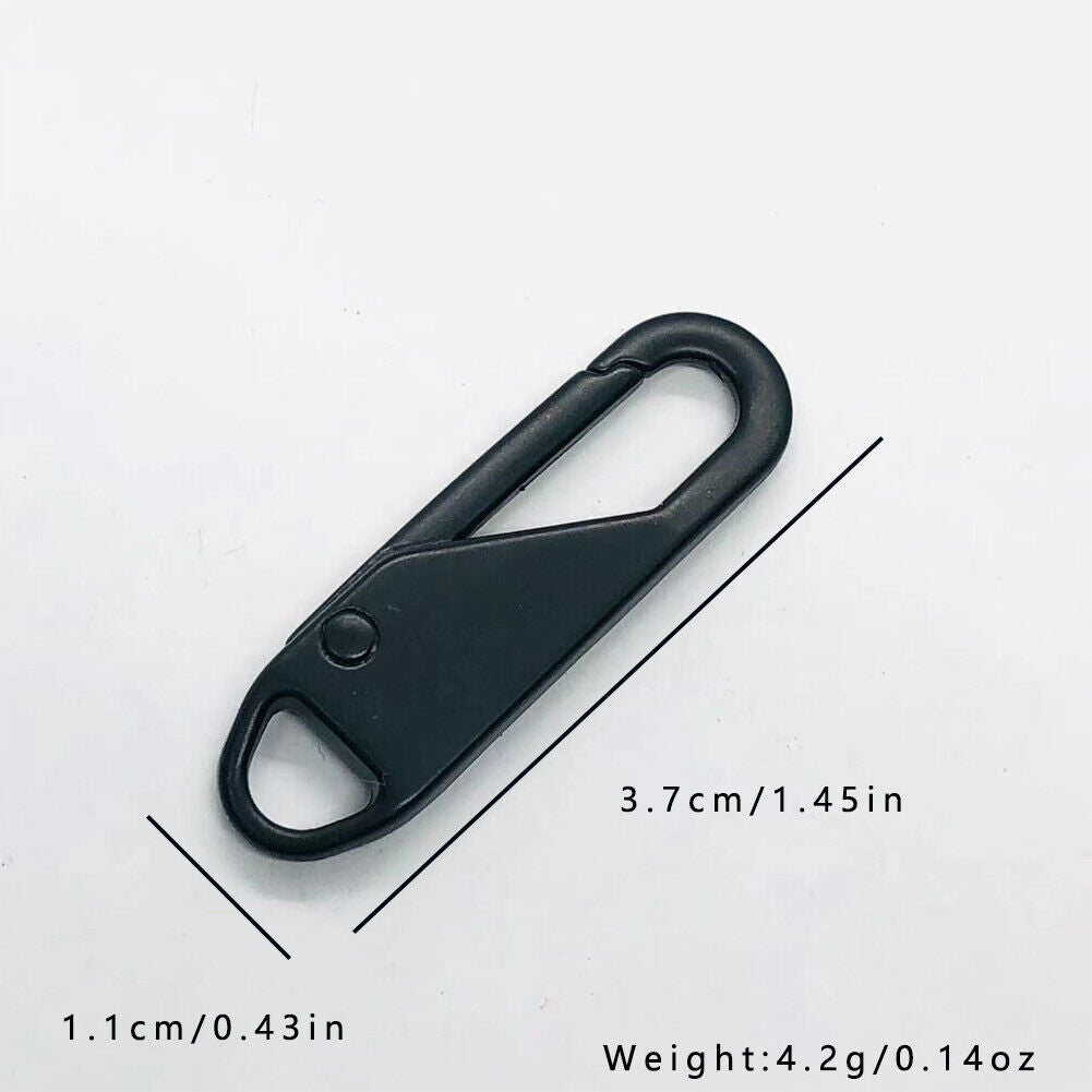 US 8-16 Pcs Zipper Pull Replacement Repair Slider Tab Universal Fixer Metal Head