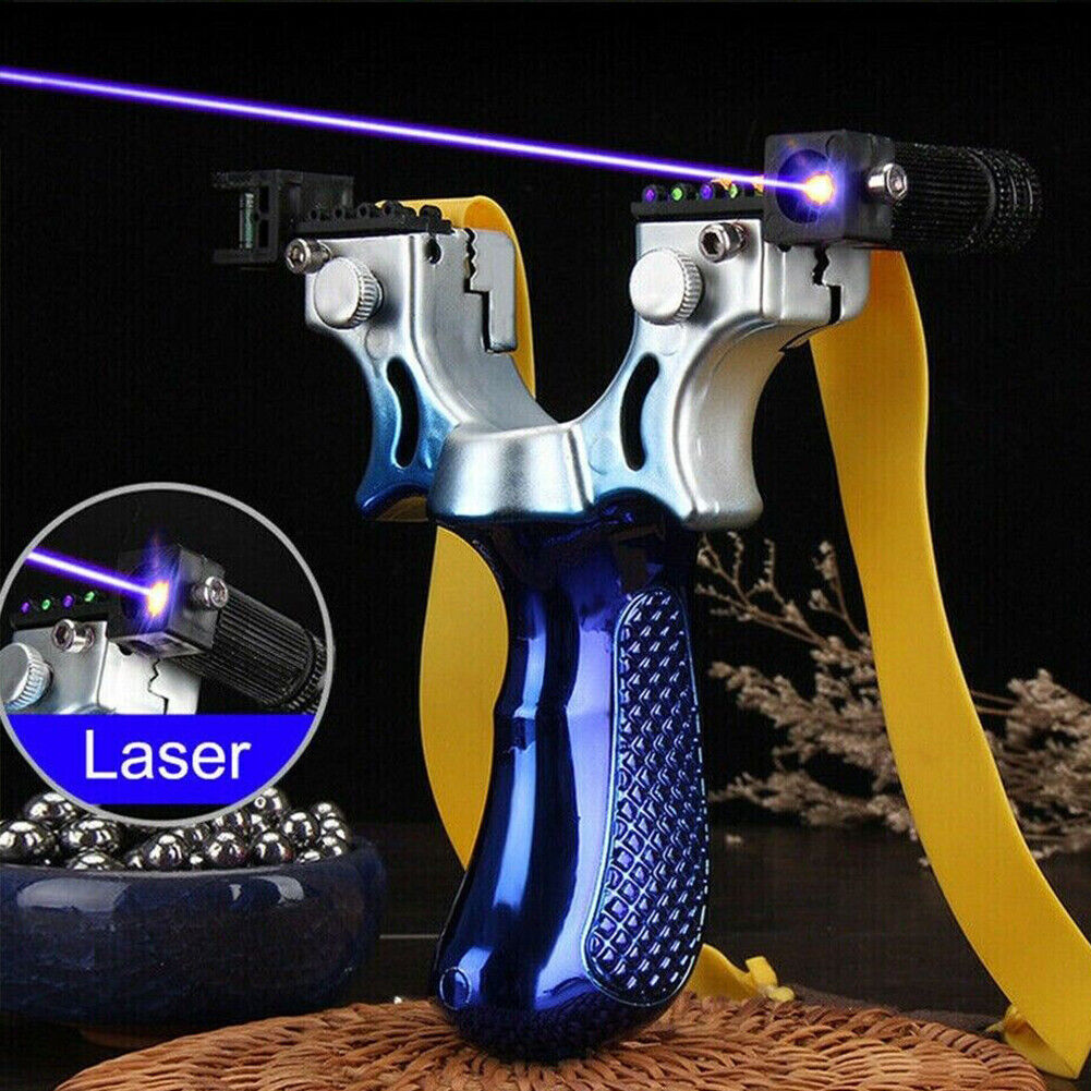 US 2-4 Pcs Professional Catapult Laser Slingshot Hunting Rubber Aim Point Target