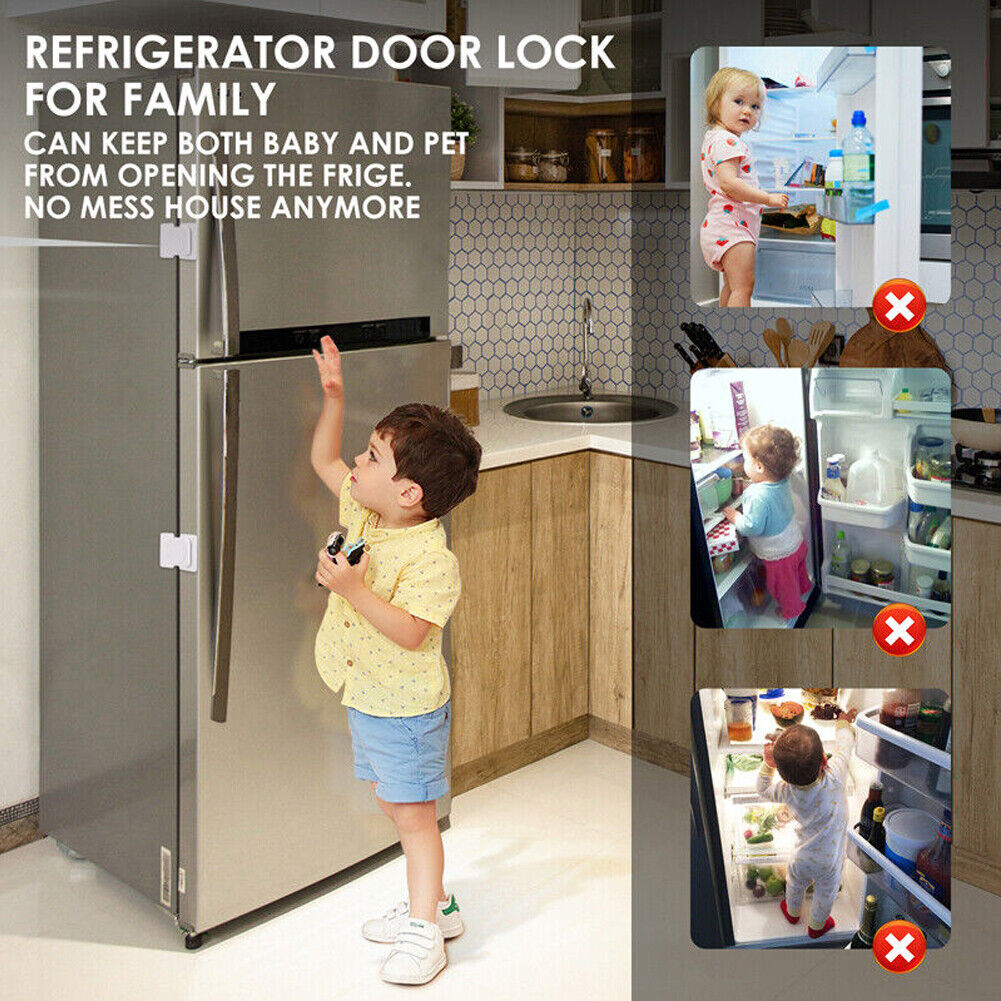 US 4-8Pc Baby Safety Child Lock Home Refrigerator Fridge Freezer Door Lock Latch