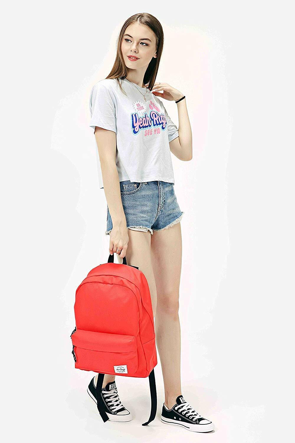 SIMPLAY Classic School Backpack Bookbag, 17"x12.5"x5",Assorted Colors and Prints