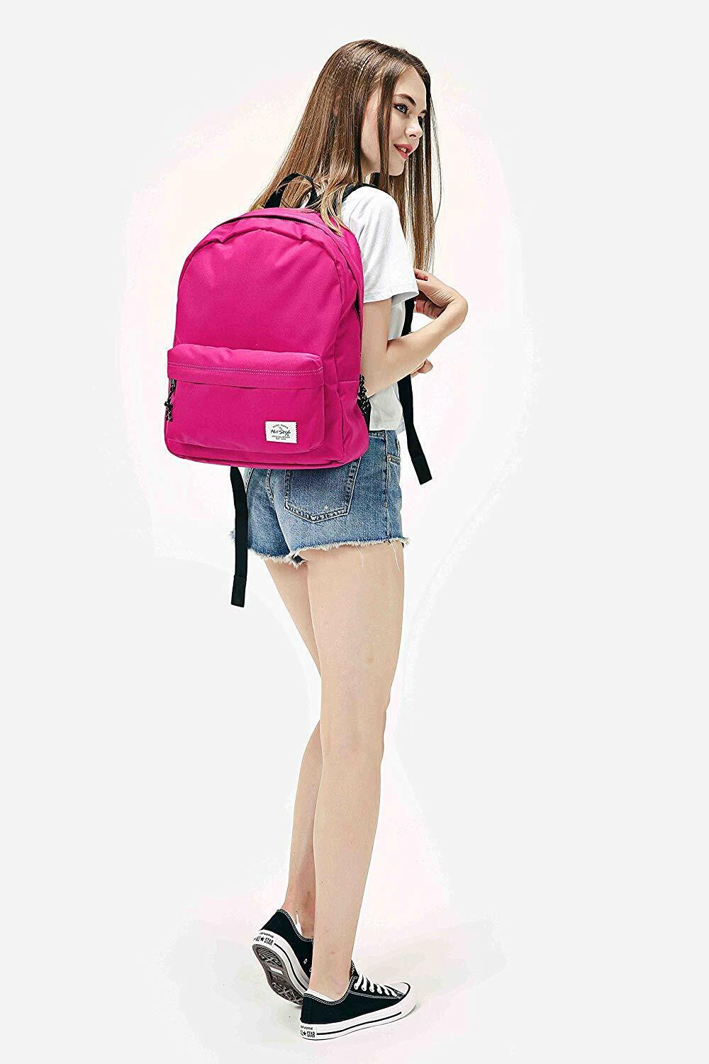 SIMPLAY Classic School Backpack Bookbag, 17"x12.5"x5",Assorted Colors and Prints