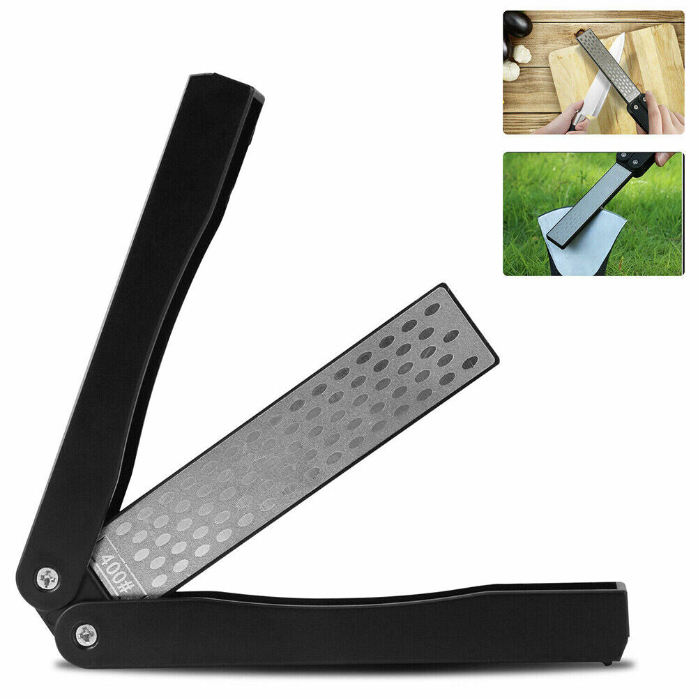 US 2-4 Pcs Knife Sharpener Double Sided Pocket Foldable Diamond Sharpening Stone