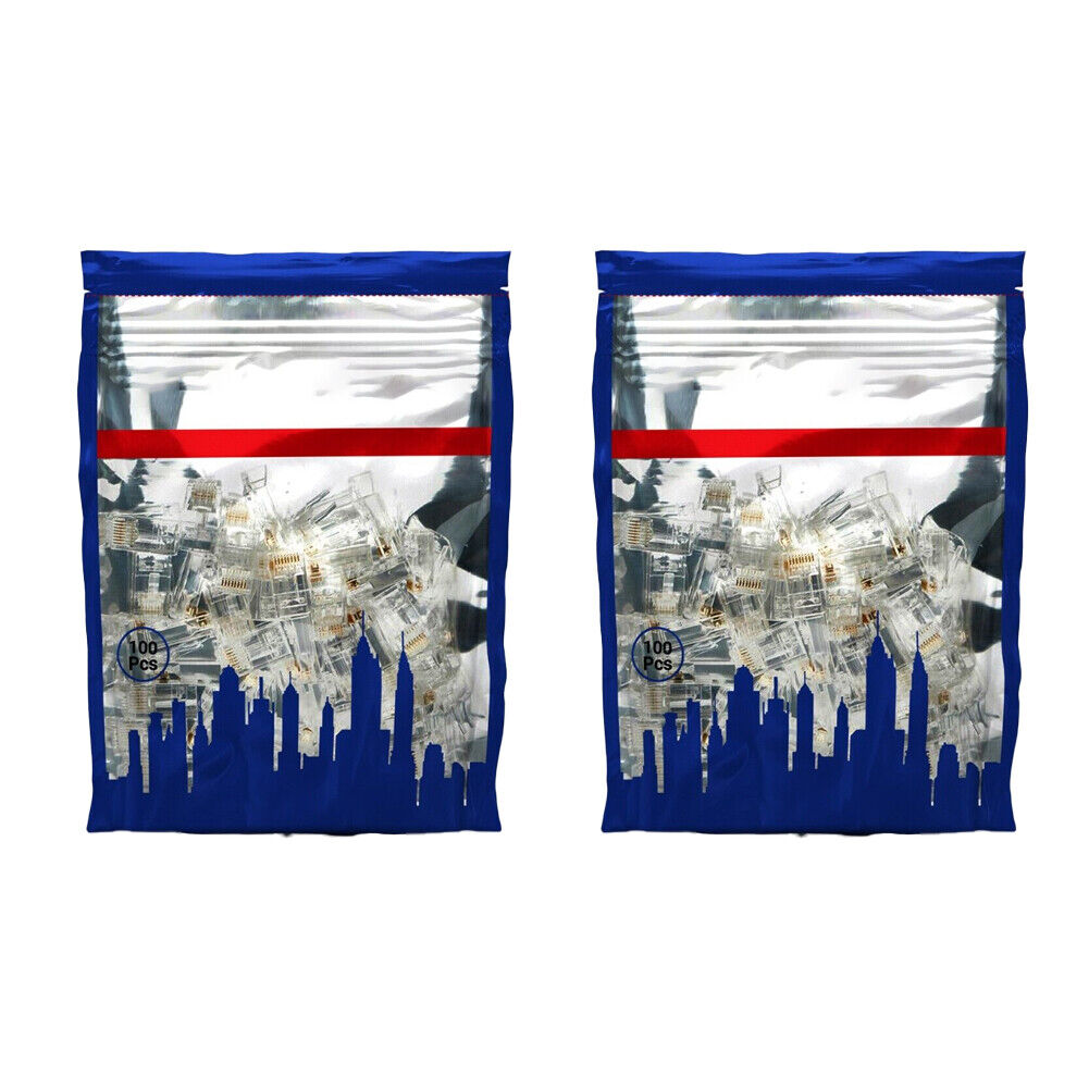 US 200 Pack Cat6 Pass Through EZ RJ45 Connector End Modular Plug UTP  Cables