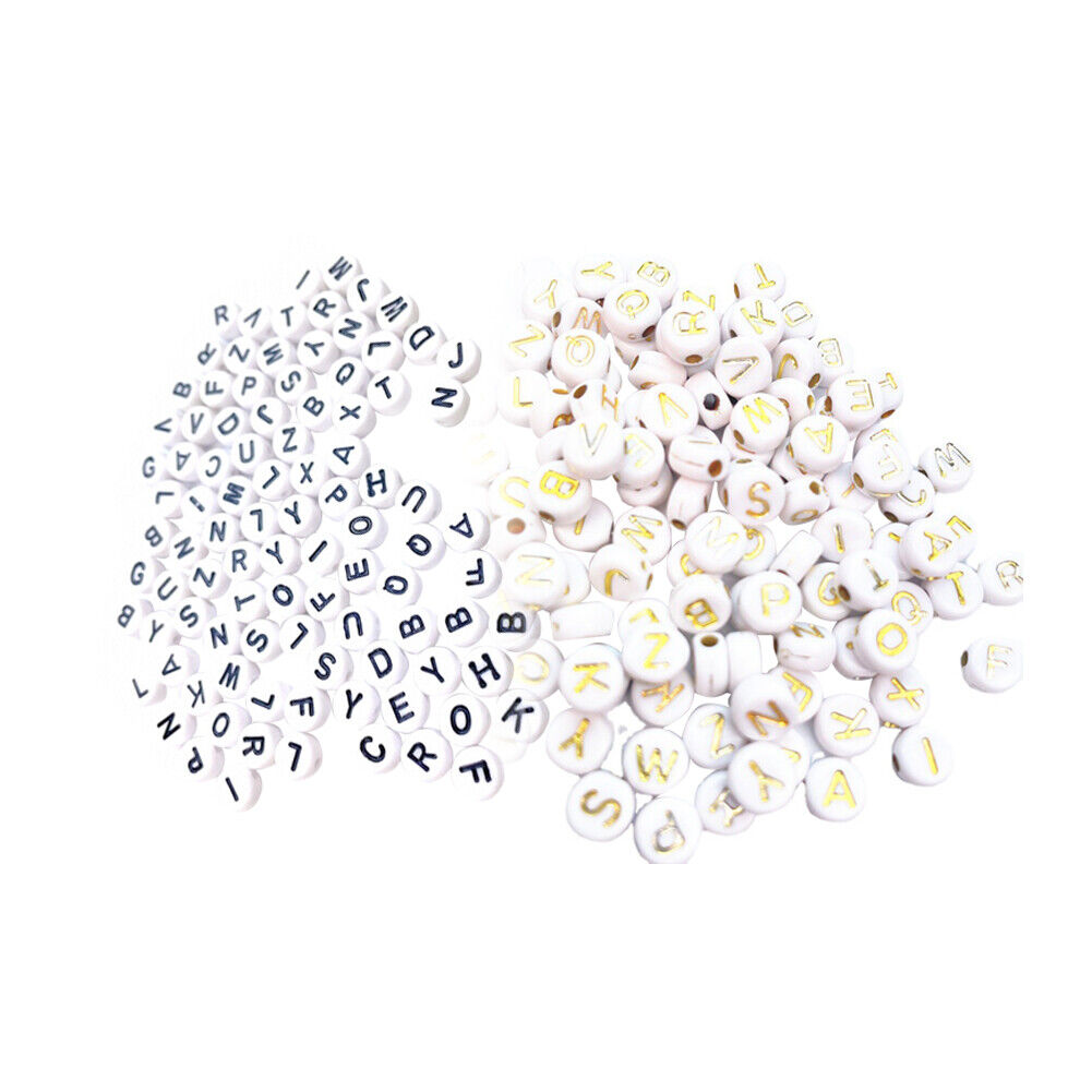 US 1000-2000 Pc Flat Round Acrylic Alphabet Letter Beads For DIY Jewelry Making