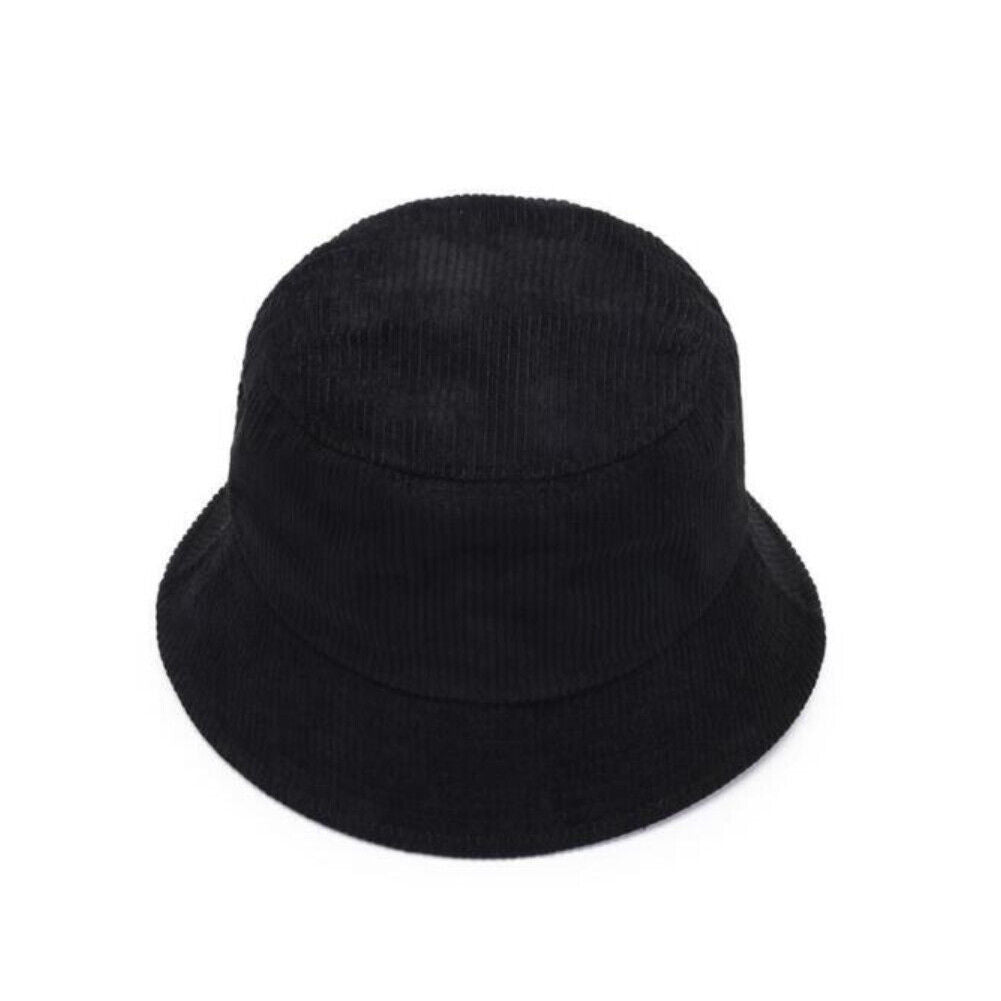 US 1-2 Pack Corduroy Bucket Hat Double Sided Fisherman's Cap Teens Men Women