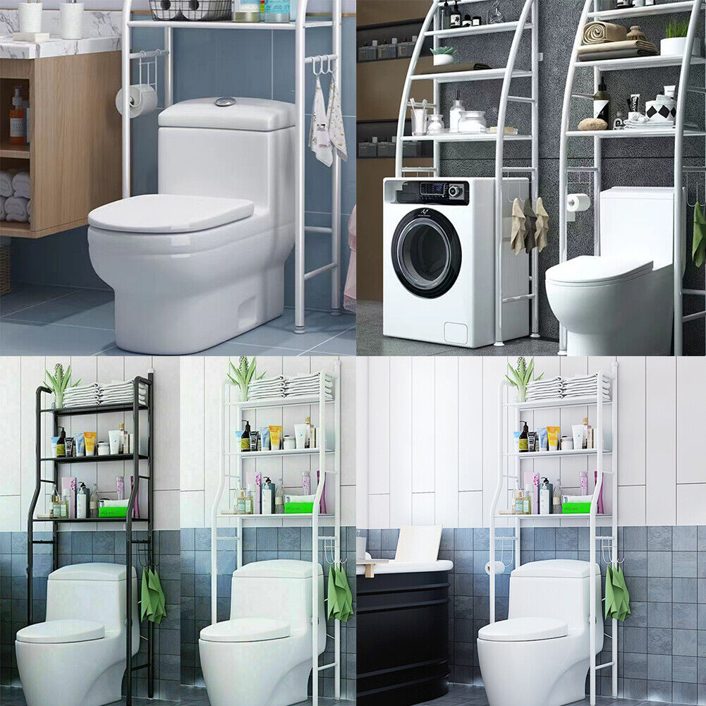 US Over The Toilet Storage Rack 3-Tier Metal Bathroom Shelf Space Saver Rack