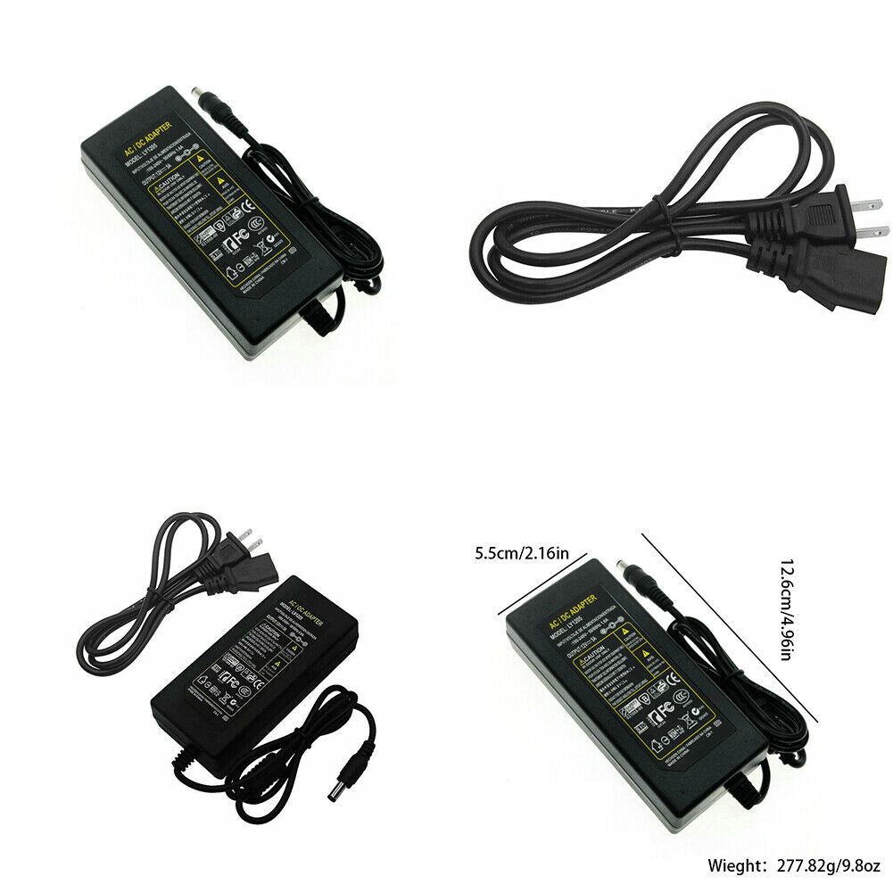 US 12V 5A 60W AC DC Power Supply Adapter Transformer 5050 3528 LED Strip CCTV
